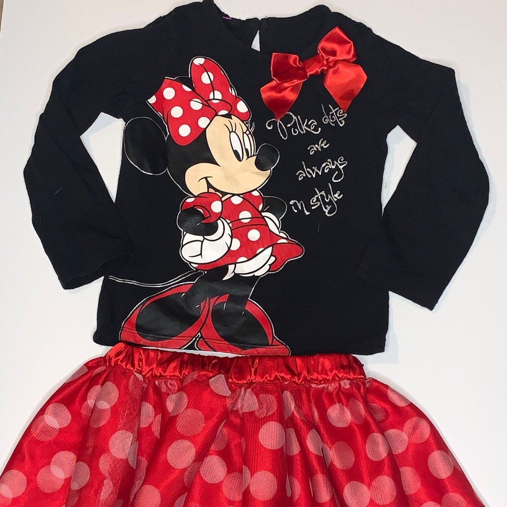 Disney brand Minnie Mouse top & skirt